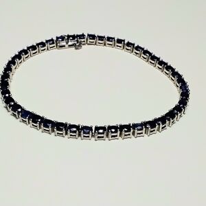 Sapphire 925 Silver Tennis Bracelet India
